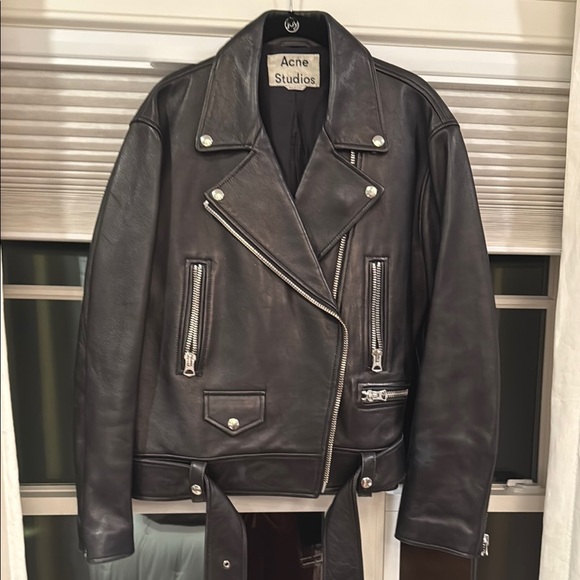 Acne Studios Charcoal Leather Jacket - Picture 5 of 5